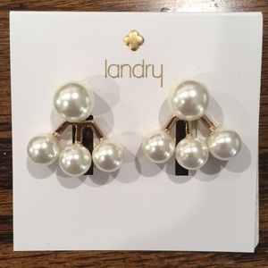 Pearl jacket earrings never been worn!